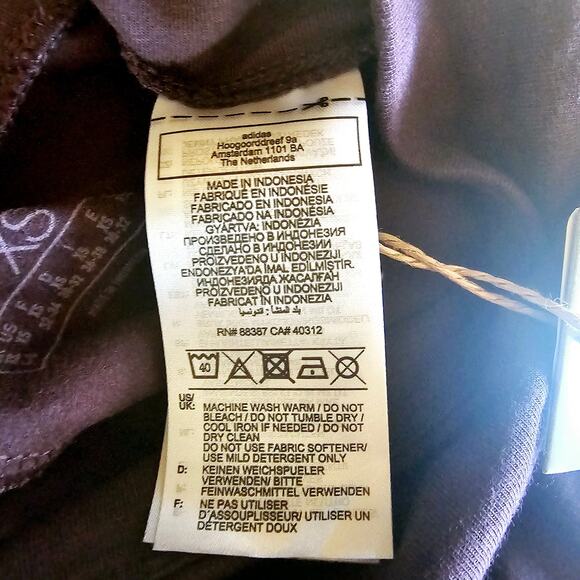 NEW Adidas Leggings Tight Fit High Waist Full Length Burgundy Purple XS 3200 - Picture 7 of 10